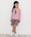 子供服 女の子 レトロチェック柄キュロットパンツ ベージュ(51) モデル画像