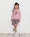 子供服 女の子 レトロチェック柄キュロットパンツ ベージュ(51) モデル画像