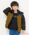 子供服 男の子 取り外しフード付き中綿ジップアップコート ブラック(00) モデル画像アップ