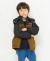 子供服 男の子 取り外しフード付き中綿ジップアップコート ブラック(00) モデル画像3