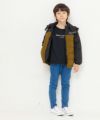 子供服 男の子 取り外しフード付き中綿ジップアップコート ブラック(00) モデル画像4