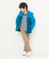 子供服 男の子 取り外しフード付き中綿ジップアップコート ブルー(61) モデル画像2