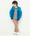 子供服 男の子 取り外しフード付き中綿ジップアップコート ブルー(61) モデル画像4