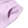 子供服 女の子 ストレッチツイル素材リボンつき７分丈パンツ パープル(91) デザインポイント1 カプリパンツ