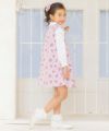子供服 女の子 日本製綿100％花柄フリルつきワンピース パープル(91) モデル画像2