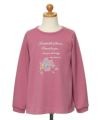 子供服 女の子 ダブルニットお花モチーフ付き＆ロゴTシャツ ピンク(02) トルソー正面