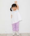 ベビー服 女の子 ベビーサイズストレッチツイルリボンつき７分丈パンツ パープル(91) モデル画像2