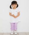 ベビー服 女の子 ベビーサイズストレッチツイルリボンつき７分丈パンツ パープル(91) モデル画像3