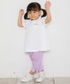 ベビー服 女の子 ベビーサイズストレッチツイルリボンつき７分丈パンツ パープル(91) モデル画像4