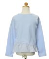 子供服 女の子 綿100％裾アシンメトリーTシャツ ブルー(61) トルソー背面