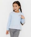 子供服 女の子 綿100％裾アシンメトリーTシャツ ブルー(61) モデル画像アップ