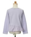 子供服 女の子 綿100％裾アシンメトリーTシャツ パープル(91) トルソー背面