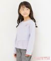 子供服 女の子 綿100％裾アシンメトリーTシャツ パープル(91) モデル画像アップ