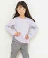 子供服 女の子 綿100％裾アシンメトリーTシャツ パープル(91) モデル画像4