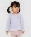 ベビー服 女の子 ベビーサイズ綿100％裾アシンメトリーTシャツ パープル(91) モデル画像アップ