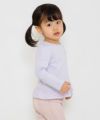 ベビー服 女の子 ベビーサイズ綿100％裾アシンメトリーTシャツ パープル(91) モデル画像3