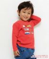 子供服 男の子 綿100％乗り物シリーズプリント電車Tシャツ レッド(03) モデル画像1