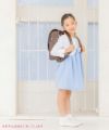 子供服 女の子 日本製レースリボン付きハイウエストワンピース ブルー(61) モデル画像3