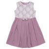 子供服 女の子 日本製花柄レースリボン付きワンピース ピンク(02) 正面