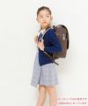 子供服 女の子 チェック柄フリルつきスカート風キュロットパンツ ネイビー(06) モデル画像4