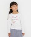 子供服 女の子 綿100％ロゴプリントTシャツ オフホワイト(11) モデル画像アップ
