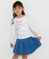 子供服 女の子 綿100％ロゴプリントTシャツ オフホワイト(11) モデル画像4