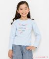 子供服 女の子 綿100％ロゴプリントTシャツ ブルー(61) モデル画像アップ