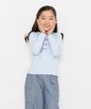 子供服 女の子 綿100％ロゴプリントTシャツ ブルー(61) モデル画像2