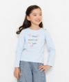 子供服 女の子 綿100％ロゴプリントTシャツ ブルー(61) モデル画像3