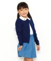 子供服 女の子 綿100％アイレット編みカーディガン ネイビー(06) モデル画像3