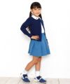 子供服 女の子 綿100％アイレット編みカーディガン ネイビー(06) モデル画像4