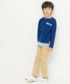 子供服 男の子 刺繍付きストレッチツイル10分丈パンツ ベージュ(51) モデル画像3