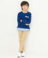 子供服 男の子 刺繍付きストレッチツイル10分丈パンツ ベージュ(51) モデル画像4