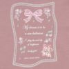 子供服 女の子 リボンプリント＆バレエシューズモチーフ裏毛トレーナー ピンク(02) デザインポイント1