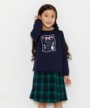 子供服 女の子 リボンプリント＆バレエシューズモチーフ裏毛トレーナー ネイビー(06) モデル画像2