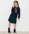 子供服 女の子 リボンプリント＆バレエシューズモチーフ裏毛トレーナー ネイビー(06) モデル画像4