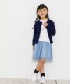 子供服 女の子 ドット柄チュール裏地付きスカート ブルー(61) モデル画像2