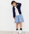 子供服 女の子 ドット柄チュール裏地付きスカート ブルー(61) モデル画像4