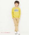 子供服 男の子 綿100％乗り物シリーズ電車プリントTシャツ イエロー(04) モデル画像全身