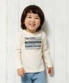 ベビー服 男の子 ベビーサイズ綿100％乗り物シリーズ電車プリントTシャツ アイボリー(12) モデル画像アップ