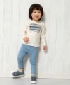 ベビー服 男の子 ベビーサイズ綿100％乗り物シリーズ電車プリントTシャツ アイボリー(12) モデル画像2