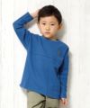子供服 男の子 綿100％動物シリーズ恐竜刺繍付きゆったりTシャツ ブルー(61) モデル画像アップ