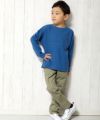 子供服 男の子 綿100％動物シリーズ恐竜刺繍付きゆったりTシャツ ブルー(61) モデル画像2