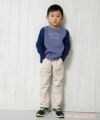 子供服 男の子 綿100％ロゴプリントTシャツ パープル(91) モデル画像全身