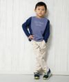 子供服 男の子 綿100％ロゴプリントTシャツ パープル(91) モデル画像3