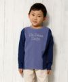 子供服 男の子 綿100％ロゴプリントTシャツ パープル(91) モデル画像4