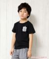 子供服 男の子 綿100％ロゴ＆ポケットマンモチーフ付きTシャツ ブラック(00) モデル画像1