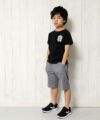 子供服 男の子 綿100％ロゴ＆ポケットマンモチーフ付きTシャツ ブラック(00) モデル画像3