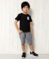 子供服 男の子 綿100％ロゴ＆ポケットマンモチーフ付きTシャツ ブラック(00) モデル画像4