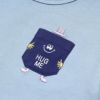 子供服 男の子 綿100％ロゴ＆ポケットマンモチーフ付きTシャツ ブルー(61) デザインポイント1